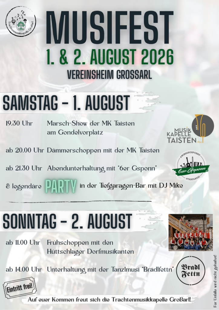 Plakat Musifest Großarl 2026